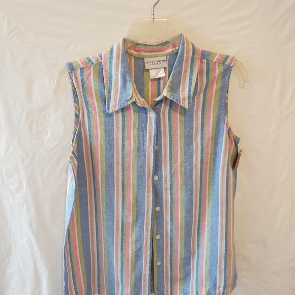 JACKLYN SMITH 2PC LINEN SHIRT & JACKET SET WOMEN'S SIZE MEDIUM - Picture 3 of 16